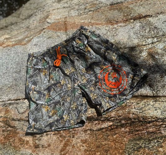 Woodland camo mesh shorts